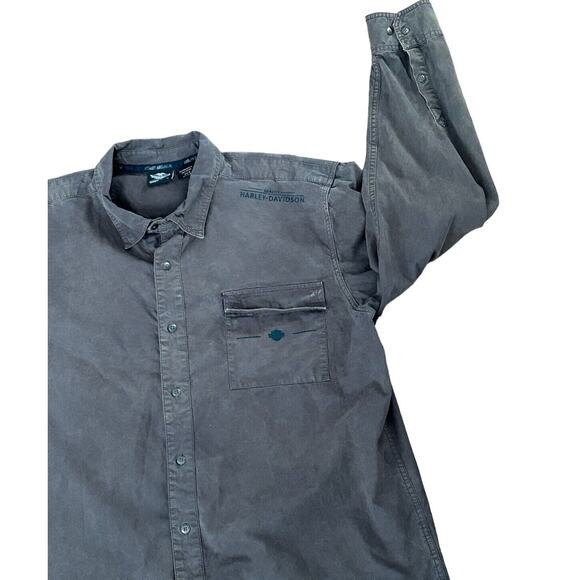 Vintage Harley Davidson Button Up Embroidered Patch 3XL - Picture 3 of 4